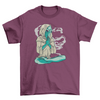 Meditating alien yoga pose t-shirt